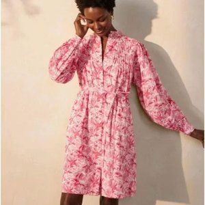 Boden Antonia Shirt Dress in Azalea Tropical Palm Button Down 6 R
